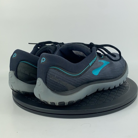 Brooks PureFlow Gray/Turquoise/Black Running Shoes 1202621B067 Women's Size 11 - Picture 6 of 13